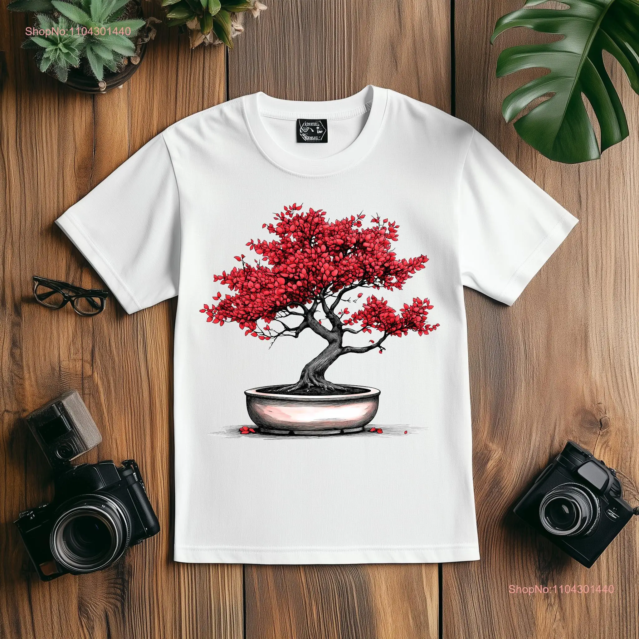Японская футболка с деревом бонсай в стиле дзен сад природа искусство уникальный
