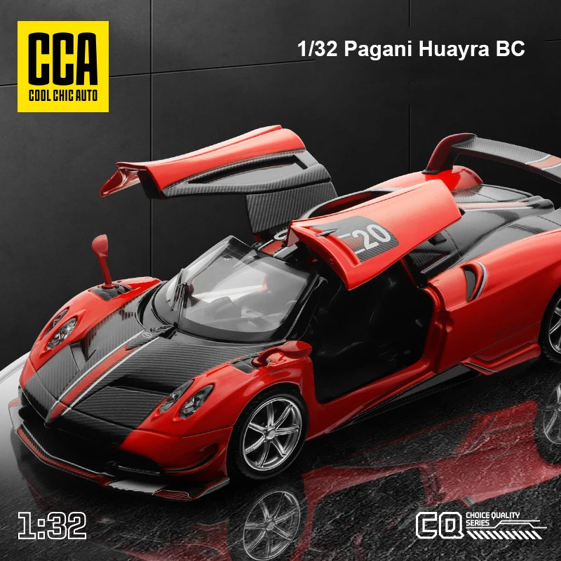 

1/32 Pagani Huayra BC Sports Car Model Alloy Die cast Toys With Gull Wing Doors Opended Pull Back Collection Vehicles For Kids