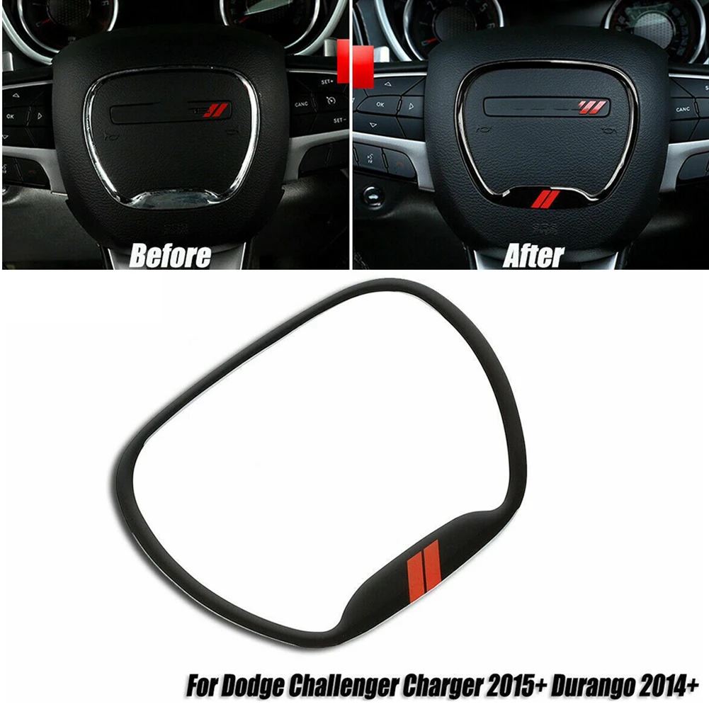 Central Ring For Steering Wheel Trim Cover For Dodge Challenger Charger 2015+ Durango Accessories Interior Accessories