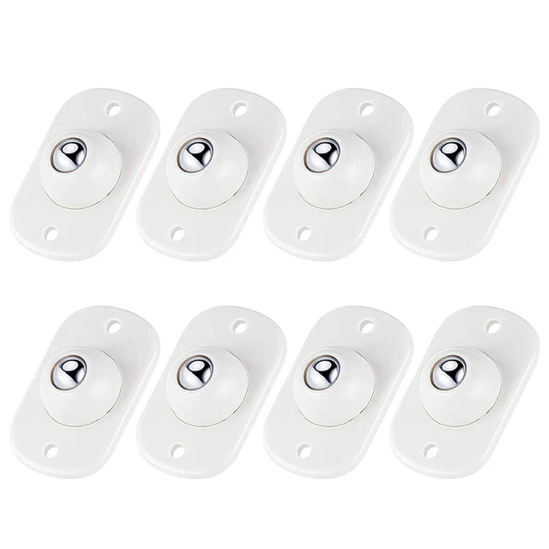 

8Pcs Stainless Steel Mini Swivel Caster Wheels With 360 Degree Rotation For Furniture, Storage Boxes, Cabinet, Trash