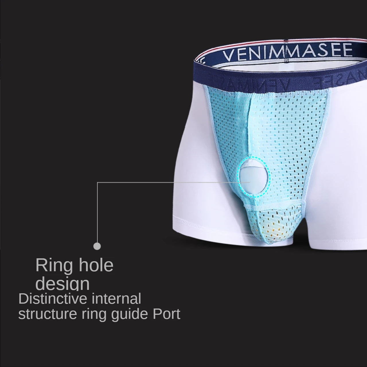 Separate bullets underwear men exposed eggs varicocele scrotum support boxer pants ice silk breathable boxers cuecas masculinas