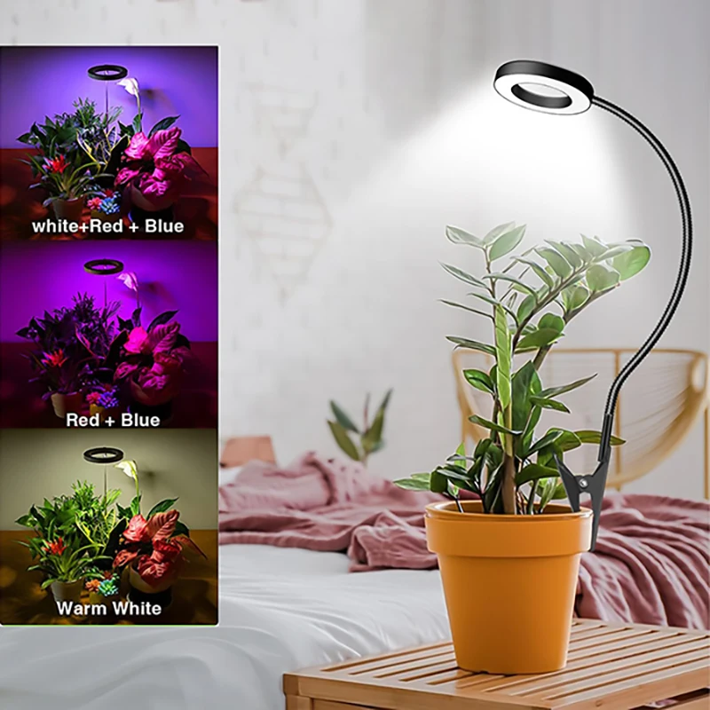 

Свет для роста растений в помещении Светодиодный светильник полного спектра для растений с автоматическим таймером включения/выключения с регулируемой яркостью 360° ° Регулируемый светильник на гибкой шее
