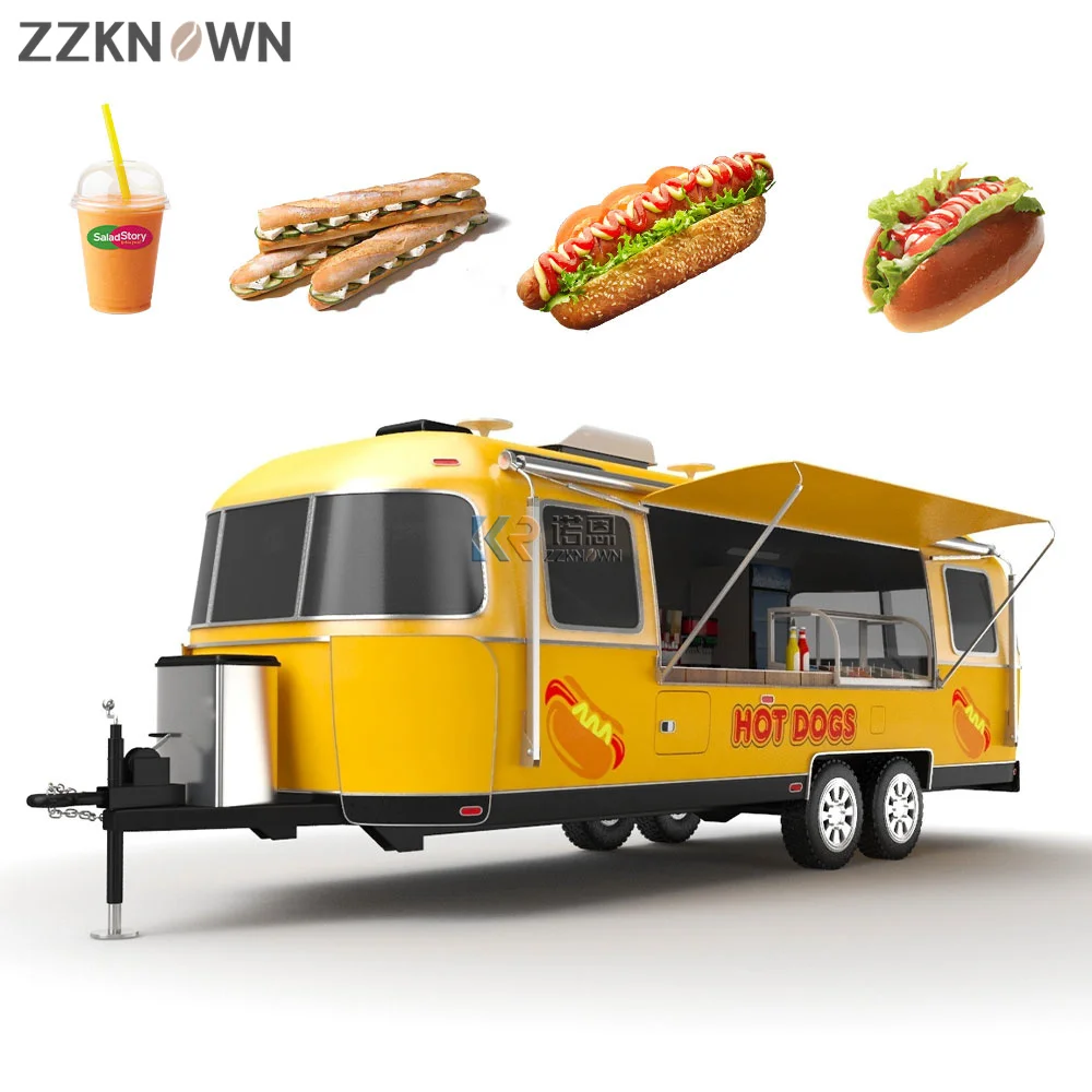 

Size Customized Food Vending Mobile Restaurant Truck Crepe Cart Fast Truck Van Trailer Kiosk For Sale