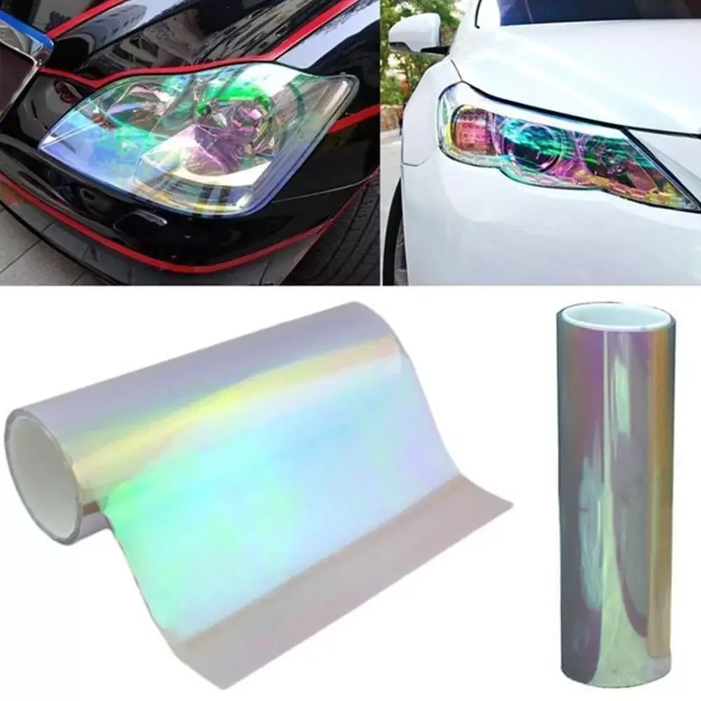 

Chameleon Color Changing Headlight Sticker Film Taillight Tint Vinyl Sticker Waterproof Light Sticker Car Decor 60cm/100cm