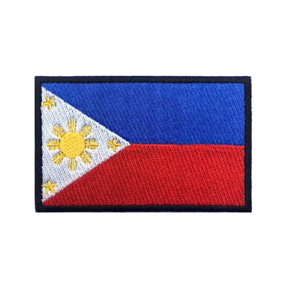 

Нашивки с Филиппинским флагом, повязка на руку, вышитая нашивка на липучке, вышивка с помощью утюга, значок, военная полоса