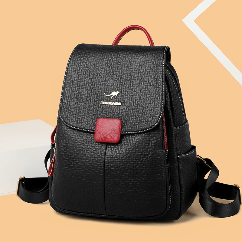 

Genuine Women Soft Leather Backpack Fashion Female Shoulder Bag Sac A Dos Ladies Bagpack Mochilas School Bag Teenage Girls New