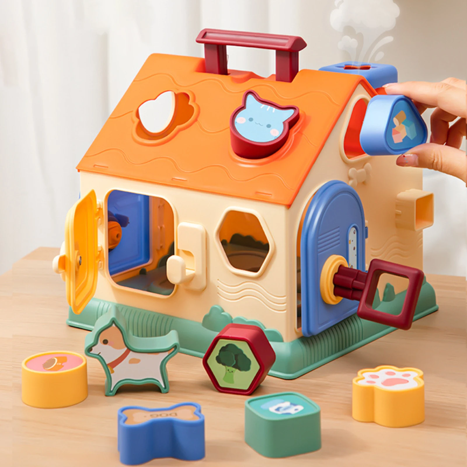 

Домик-сортировщик для раннего развития, кубик, цветовая форма, фотоигрушка для мальчиков, девочек, малышей, детский праздничный подарок