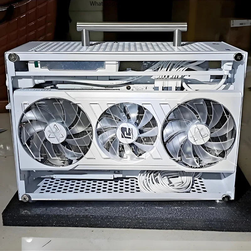 Корпус T60 Mini ITX A4 портативный с прозрачной боковой панелью для блока питания SFX, белый, малогабаритный, для длинных видеокарт (art.: 3920d97cb77a5) - 3920d97cb77a5