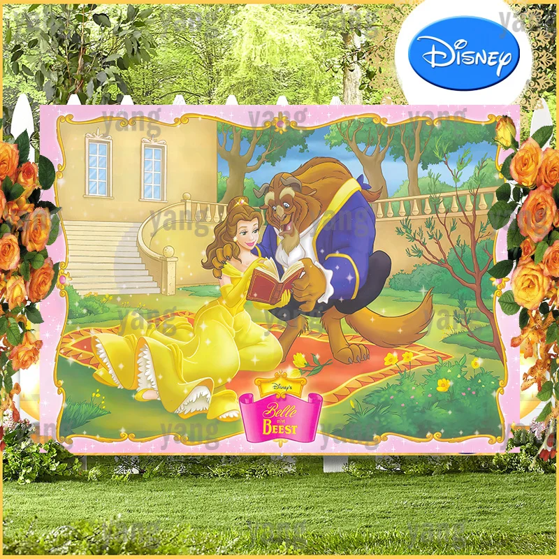 Romantic Rose Palace Garden Backdrop DIY Disney Belle Princess Beauty and the Beast Happy Baby Shower Birthday Party Background