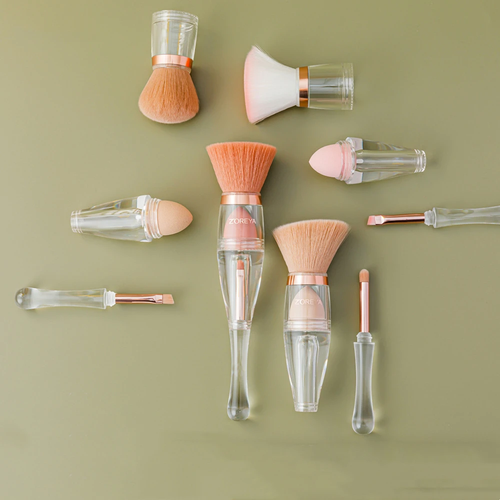 

Мини-Кисть для макияжа 4-в-1, косметические инструменты, портативная кисть для основы под макияж 3-в-1, набор кистей для макияжа