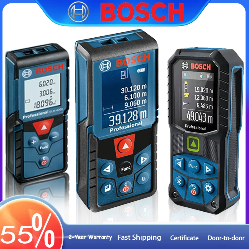 Фото Лазерный дальномер BOSCH GLM4000 GLM50-23G GLM50-27CG GLM30-23G GLM400 30м 40м 50м, цифровая лазерная рулетка для измерений №1