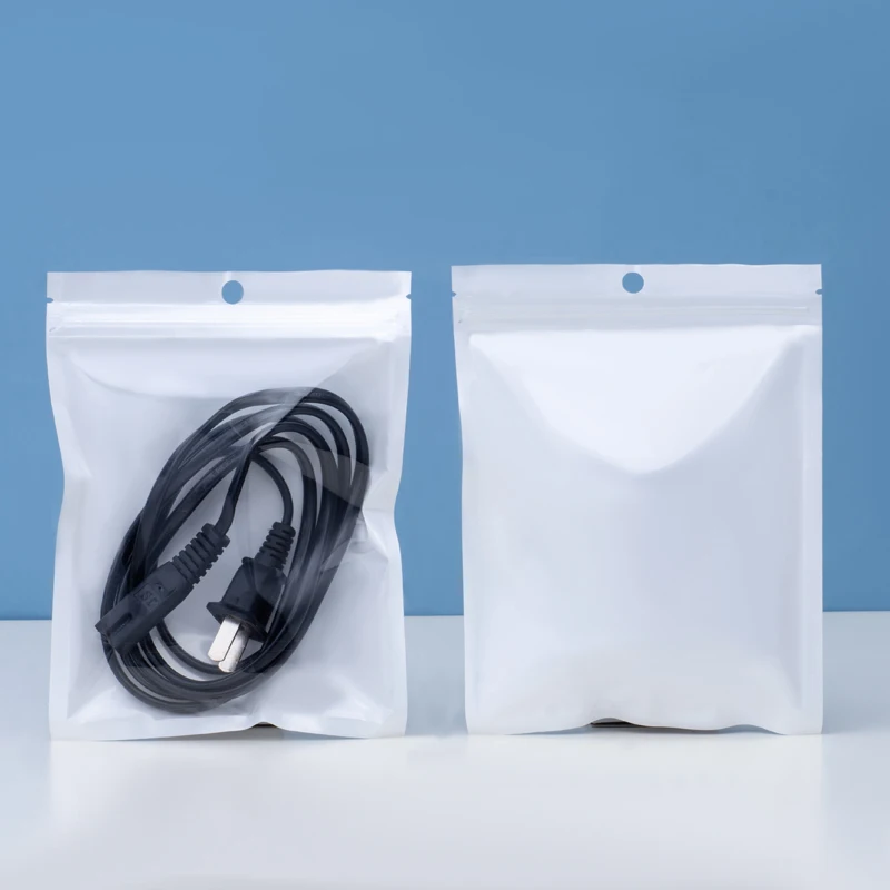 

100 отверстий для самолета, белая перламутровая пленка, сумка из кости Инь и Ян, сумка с застежкой-молнией, пластиковая упаковочная сумка для ювелирных изделий, печать логотипа