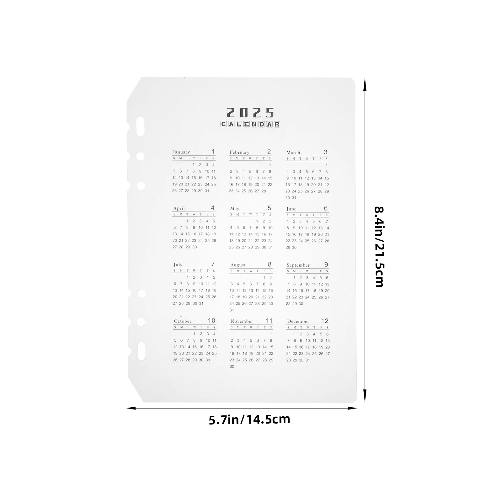 10 шт. сменные стержни для календаря на 2025 год папки с матовой рамкой ежемесячные
