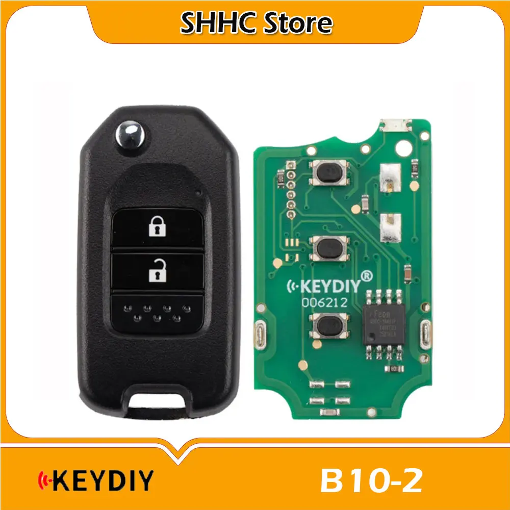 Фото Универсальный проводной автомобильный ключ-пульт KEYDIY KD B10-2 с 2 кнопками для Honda, совместимый с программаторами KD900, Kd-x2, KD Mini №1
