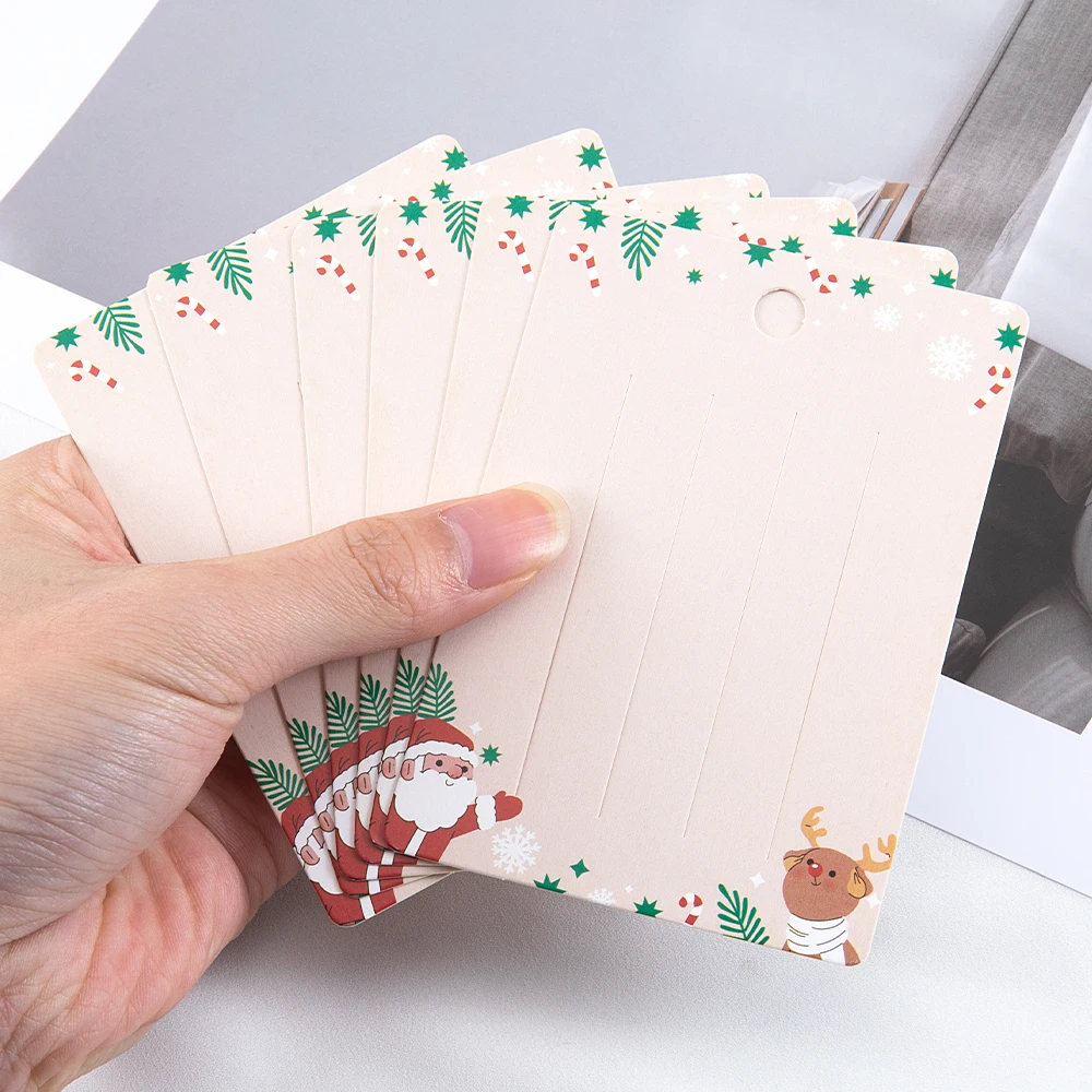 20 шт. картонная заколка для волос открытка с узором Санта-Клауса 7 5x10 5 см бумажные