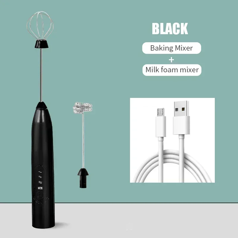 

Электрический блендер для яиц 2-в-1 ABS+нерж. сталь, USB, белый/красный/черный