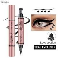 1pcs double head waterproof liquid eyeliner star heart shapes tattoo stamp quick to dry eye liner pencil cosmetic makeup tool