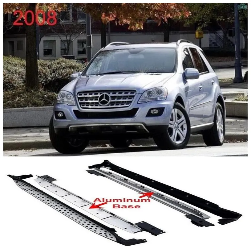 

High Quality Aluminum Alloy Running Boards Side Step Bar Pedals Fits For Benz W164 ML350 2006 2007 2008 2009 2010 2011