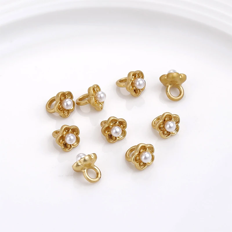 

4 шт., медное покрытие с золотым жемчугом, 7 Х9 мм