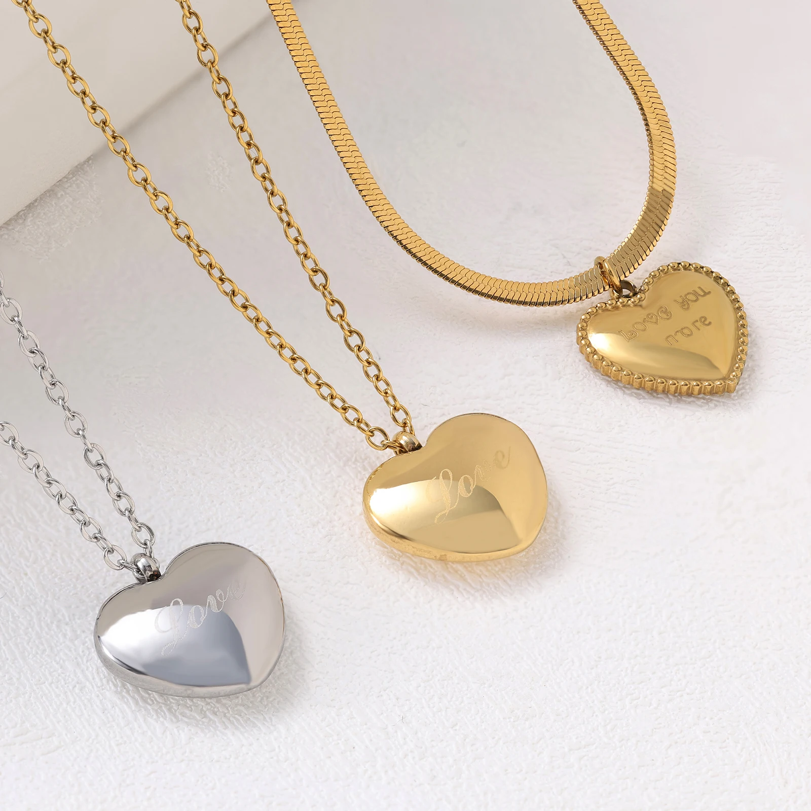 1 знаменитое в Интернете ожерелье из нержавеющей стали с лазерным сердцем