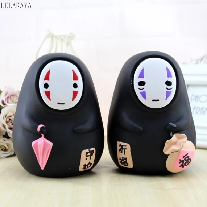 

2 Стиль фигурку аниме Унесенные призраками без уход за кожей лица человек Копилка ПВХ 15 см Мультфильм Сохранение Монета денежный ящик модел...