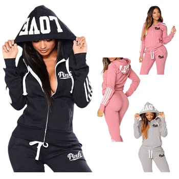 Spring Autumn New Womens Sweatshirt Set 2023 Hot Sale Fashion Zip 2 Pieces Suit High Quality Casual  Woman Pants Jogging Outfit 1
