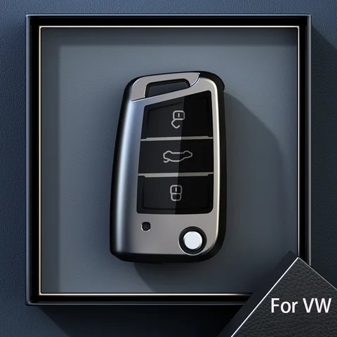 Титановый серый цвет для Volkswagen VW Polo Golf 7, Passat Tiguan MK2 Beetle Ateca Caddy T5, откидной складной чехол для ключей автомобиля, аксессуары