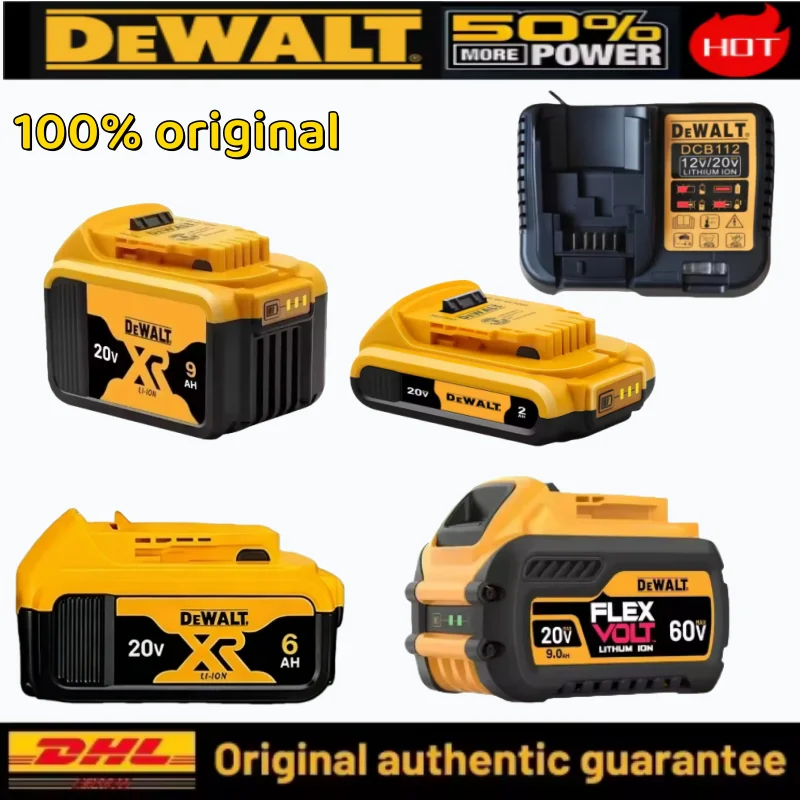Фото Аккумулятор 18650 для Dewalt 20V 6.0Ah ‌ Литий-ионный аккумулятор 60В 9.0Ач для электроинструмента, 120Вт, высокомощный, перезаряжаемый, сменный №1