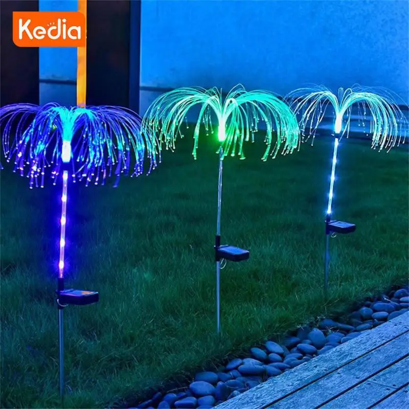 

Водонепроницаемые гирлянды на солнечной батарее, декоративные наружные Ландшафтные дорожки, искусственные волоконно-оптические медузы, светодиодные солнечные лампы для сада