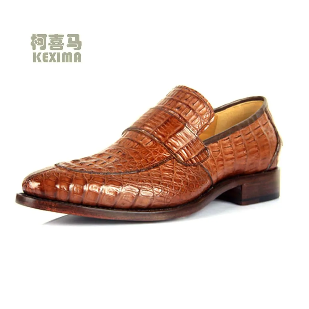 

hulangzhishi import crocodile manual custom Men dress shoes Genuine crocodile leather male Casual shoes men Leather shoes