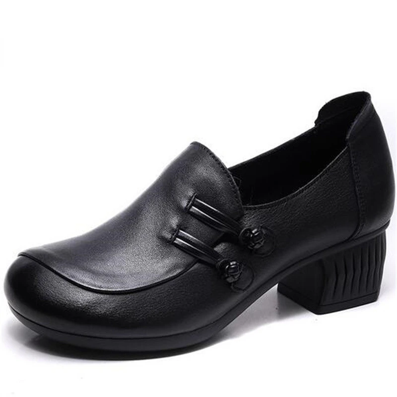 

Туфли-лодочки женские из натуральной кожи, на высоком каблуке