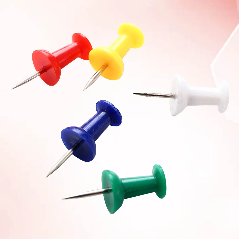 

100 Pcs Pushpins Cork Board Steel Map Tack Short Hair Plastic Small Head Travel Thumb tacks