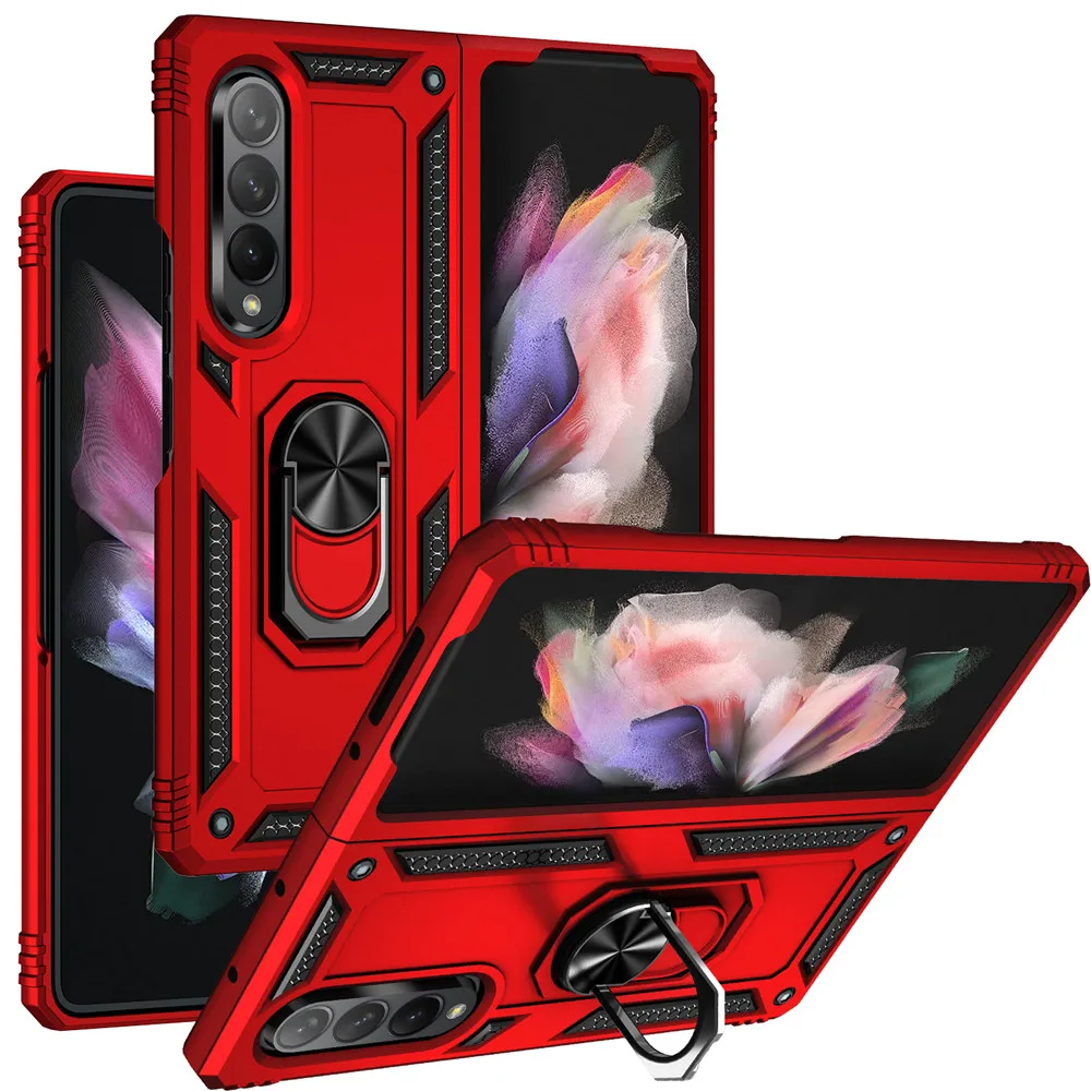 

Z Fold 3 Case For Samsung Galaxy Z Fold 3 Capa Shockproof Armor Magnet Ring Holder Stand Bracket Cover For Galaxy Z Fold 3 5G