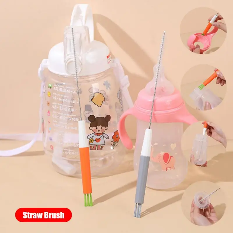 

Нейлоновая соломенная щетка для бутылки с молоком, многофункциональная соломенная щетка с длинной ручкой, маленькие аксессуары