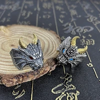 fashion retro abyss dragon rings for men party holiday gift punk opening adjustable domineering index finger ring goth jewelry