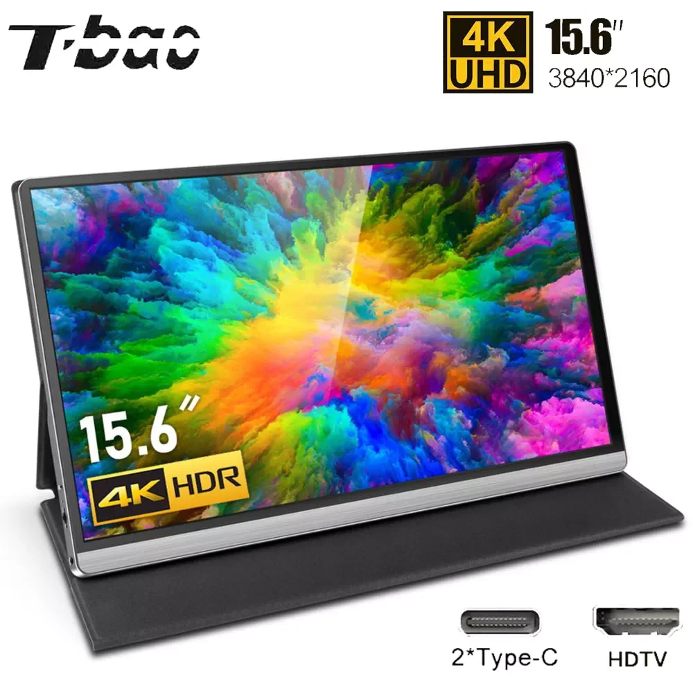 

T-bao T15-4K 15.6'' Portable Silver Monitor with 4K Resolution IPS Panel Support Screen Expansion for Switch/PS4/PC/Lapt
