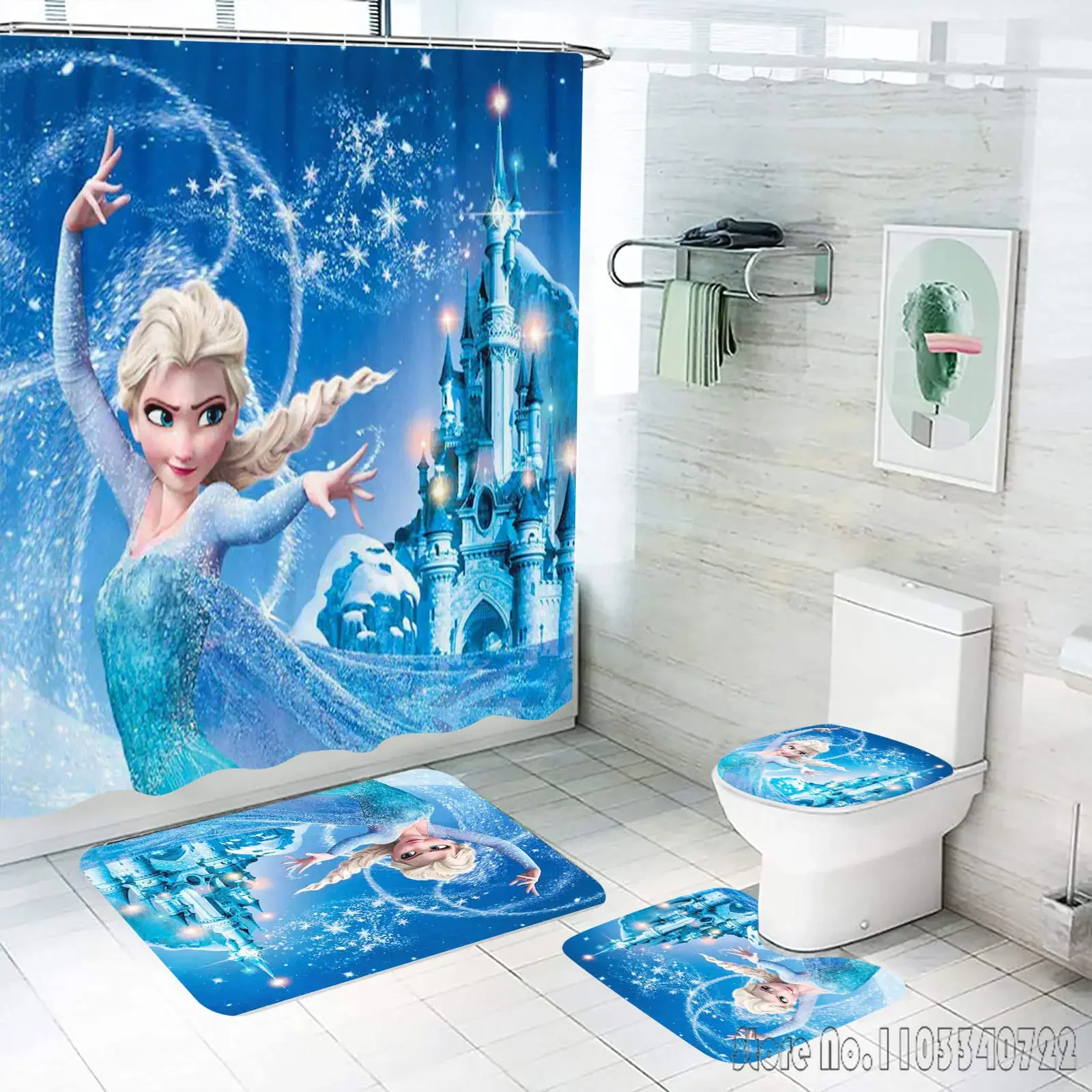 Disney Эльза Холодное сердце принцесса набор занавесок для душа 4 шт. с крючками