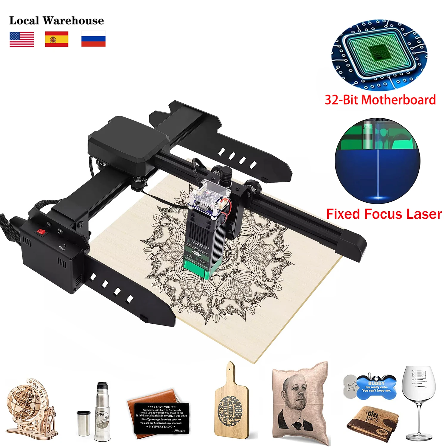 T2 Laser Engraver Desktop Metal CNC Laser Router for Wood Acrylic Plastic 5-10W Optical Power DIY Laser Engraving Machine