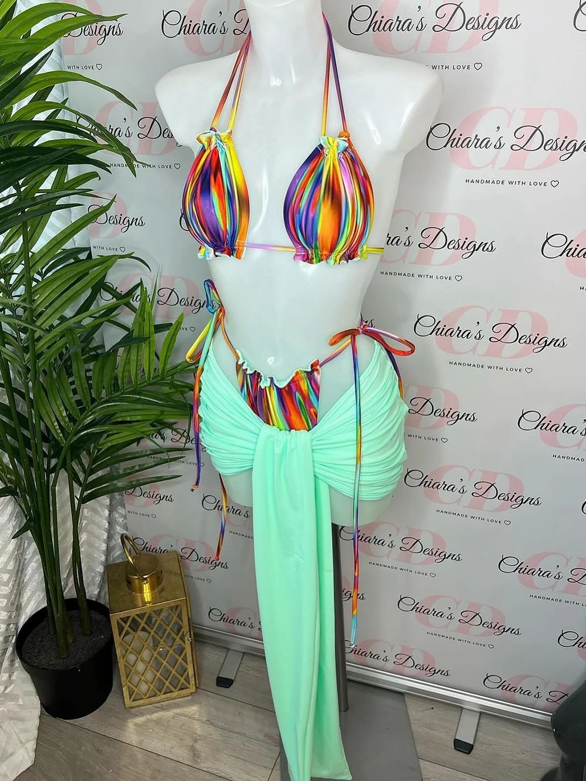 3 шт. бикини 2025 сексуальный женский купальник женская юбка с микропринтом