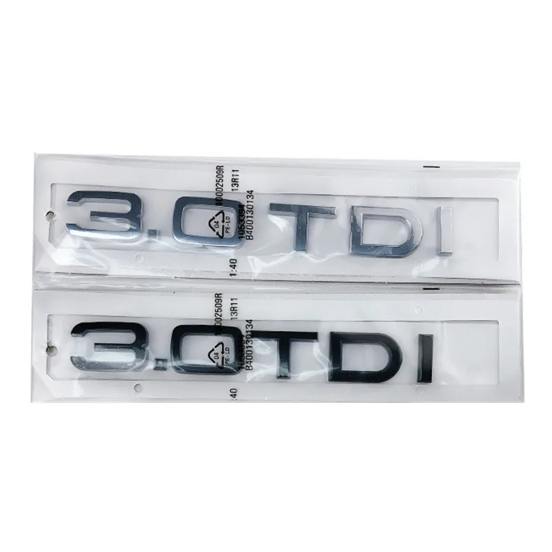

Silver/black 1X Chrome glossy black ABS 3.0 TDI 3.0TDI Car Body Rear Trunk Emblem Badge Sticker for Audi Accessories