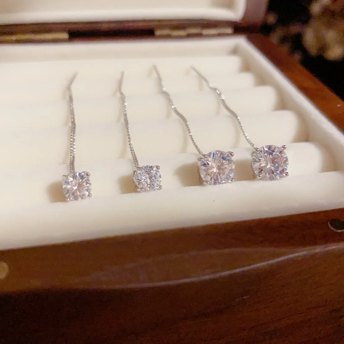 

Минималистичные серьги-подвески в форме капли и козелка с имитацией бриллианта, серьги-цепочки для пирсинга Козелка, корейская мода, повседневные серьги