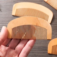 1 pcs natural peach wood comb close teeth anti static head massage beard hair care wooden tools beauty accessories