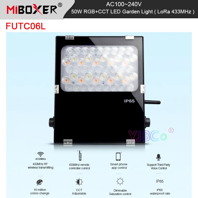 

Miboxer LoRa 433MHz 50W RGB+CCT LED Garden Light Waterproof IP65 AC 110V 220V Outdoor Light 433MHz RF Remote/Gateway Control