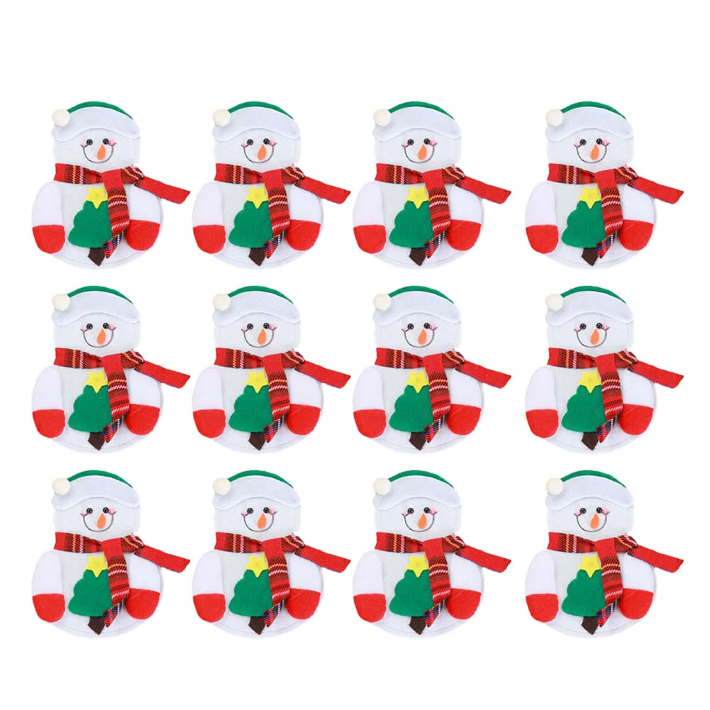 

Festive Christmas Spoon Fork Bag Cutlery Holder, Snowman Design, Easy to Carry, Express Festive Spirit, Set of 12