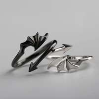 korean retro open wing ring for women fashion punk adjustable couple ring gothic accessories party gift 2022 new wholesale