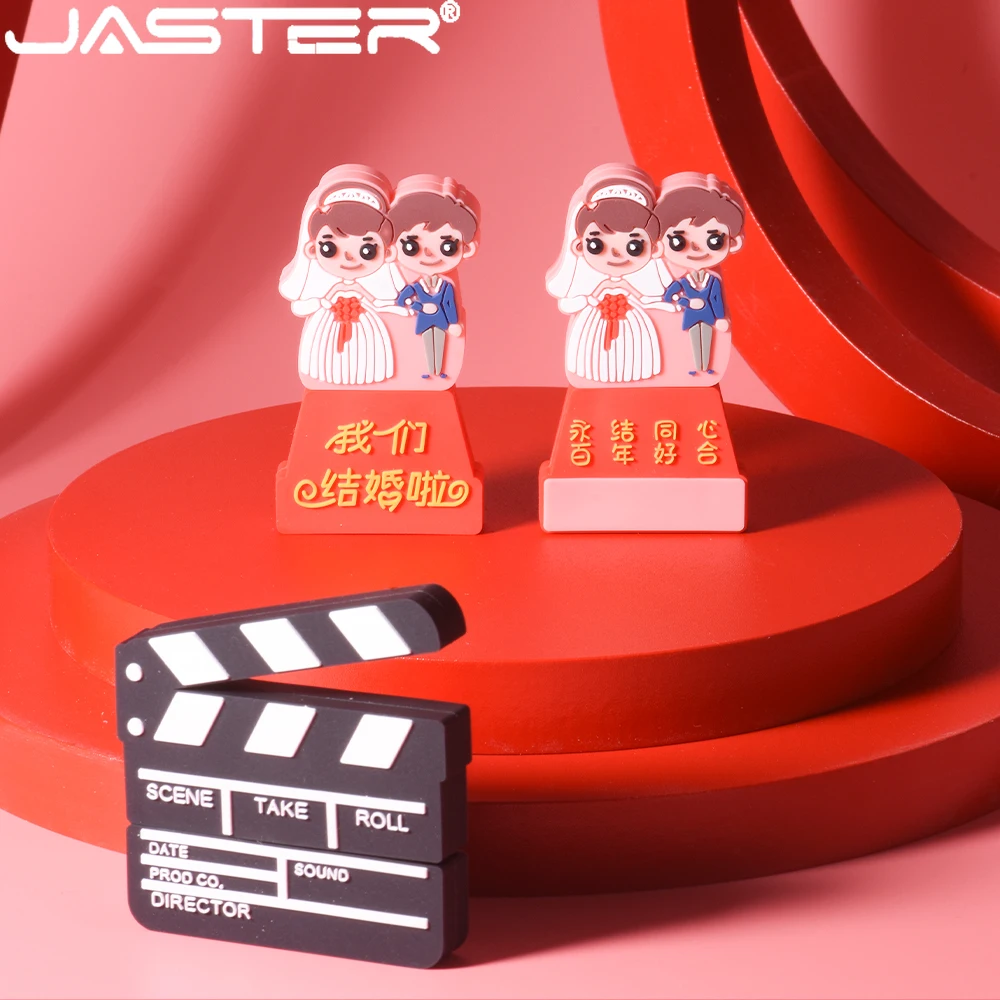 

JASTER Our Wedding USB Flash Drives 64GB Director Playing Board Pen Drive 32GB To Tie The Knot Memory Stick Creative Gift U Disk