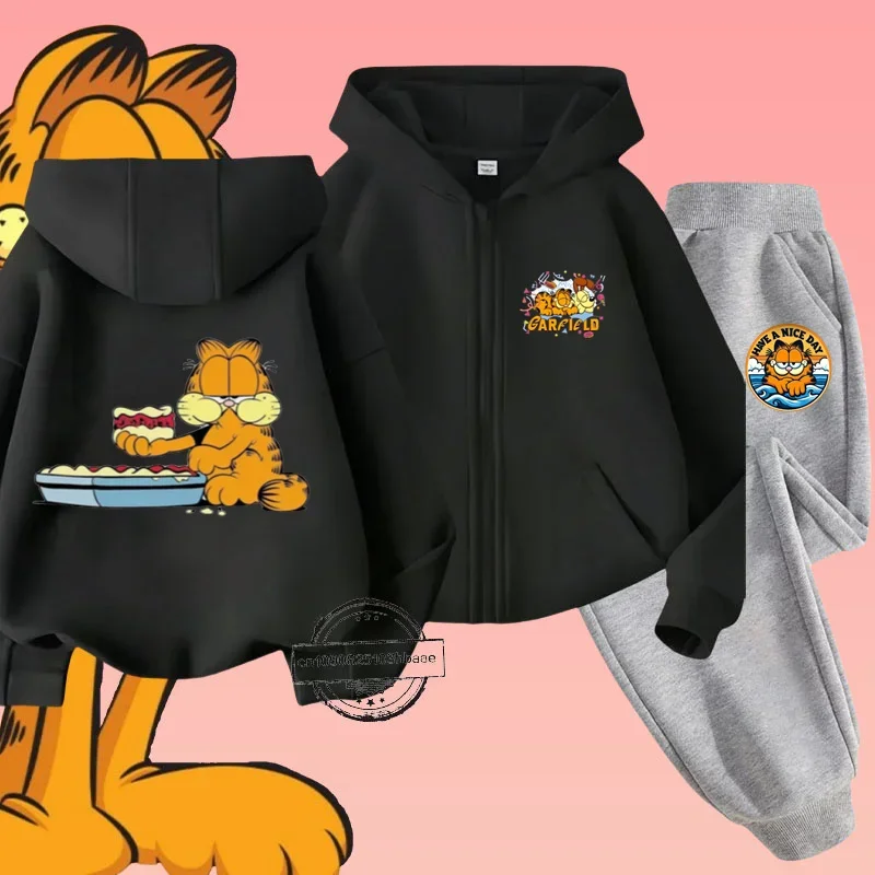 Комплект Детской Одежды С Принтом Гарфилда На Молнии Длинными Рукавами