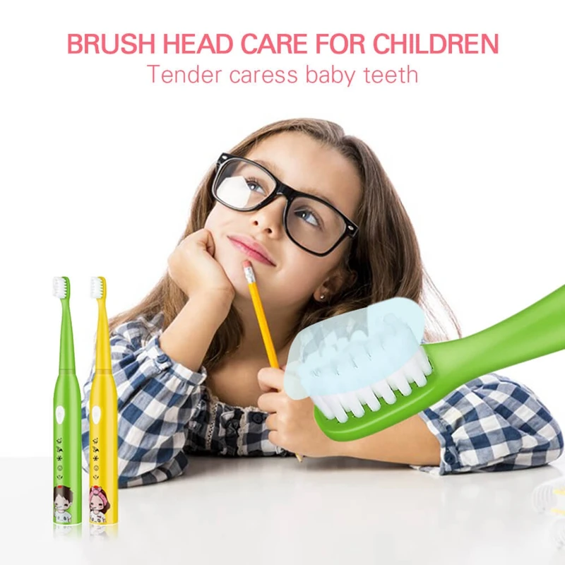 

Детская электрическая зубная щетка с 5 режимами, зарядное устройство USB с 3 сменными головками