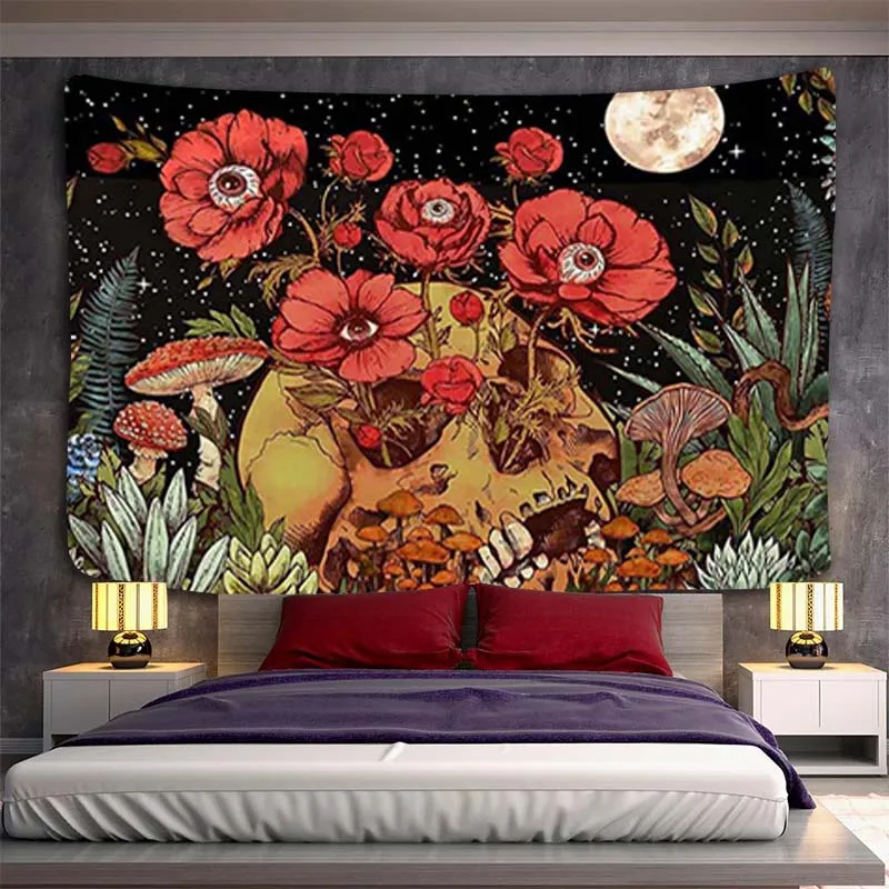 

Психоделический гриб, украшение для комнаты, домашний декор, декоративный настенный гобелен, гобелены, кавайные подвесные головные уборы для спальни