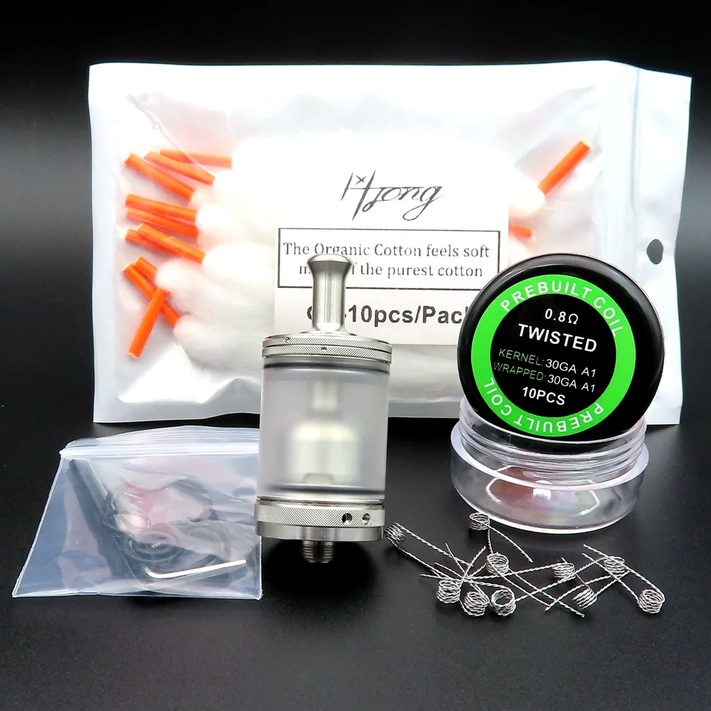 

Hong 23MM Taifun GTR MTL RTA Vape Tank Electronic Cigarette Single Rebuilt MTL Coil Atomizer Promade Cotton Accessories Kit